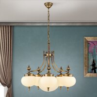 Pendelleuchte Messing Glas E27 B: 65 cm H: 133 cm