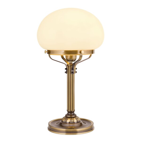 Nachttischleuchte Messing massiv Glas 51 cm hoch E27