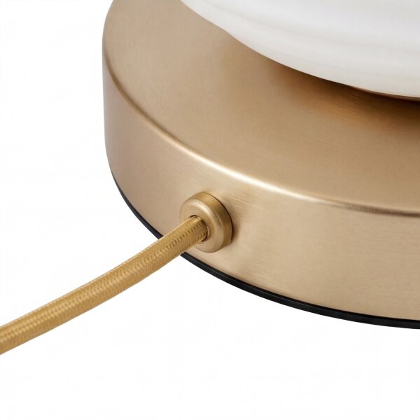 Tischlampe Glas Metall Weiß Gold E27 16,5 cm Ø18 cm