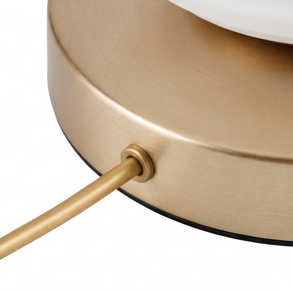 Tischleuchte Glas Metall Weiß Gold E27 28 cm Ø32 cm