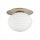 Deckenleuchte Glas Metall Weiß Gold E27 Ø20 cm rund