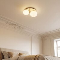 Deckenleuchte Glas Metall Gold E27 45 cm 2-flammig