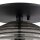 Deckenlampe Rauchglas Metall Schwarz E27 Ø35 cm rund