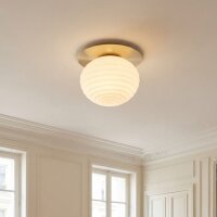 Deckenlampe Glas Metall Weiß Gold E27 Ø35 cm...