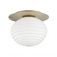 Deckenlampe Glas Metall Weiß Gold E27 Ø35 cm...