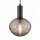 Pendelleuchte Rauchglas Metall Ø18 cm rund E27 Schwarz