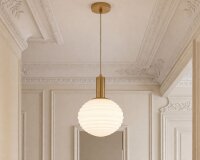 H&auml;ngelampe Glas Metall &Oslash;32 cm rund E27 Gold...