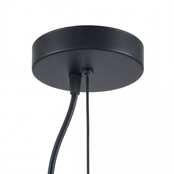 Hängelampe Rauchglas Metall Schwarz B:32,5 cm E27