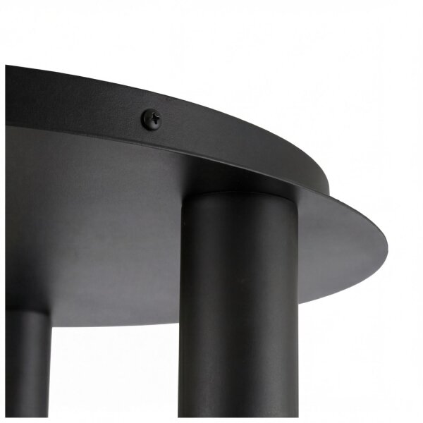 Deckenlampe Rauchglas Metall Schwarz E27 53,5 cm 3-flmg