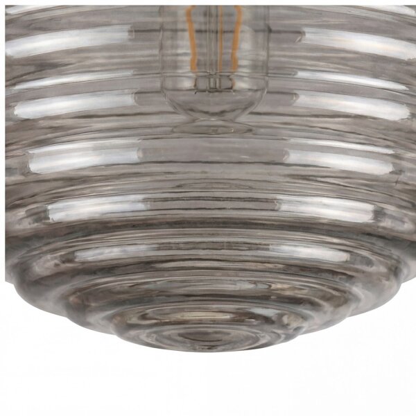Deckenlampe Rauchglas Metall Schwarz E27 53,5 cm 3-flmg