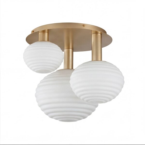 Deckenlampe Glas Metall Gold E27 53,5 cm 3-flammig