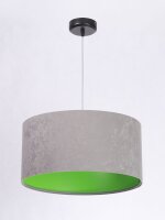 Suspension ronde Tissu Abat-jour Gris Vert Table à...
