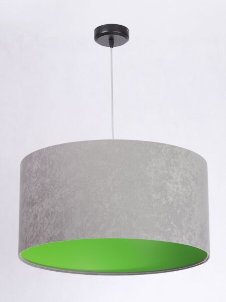 Suspension Retro Gris Vert Tissu rond Salle à manger