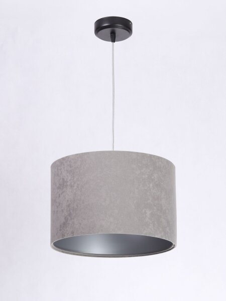 Suspension ronde Blanc Gris Argent Tissu Table de salle à manger