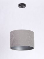 Suspension ronde Blanc Gris Argent Tissu Table de salle...