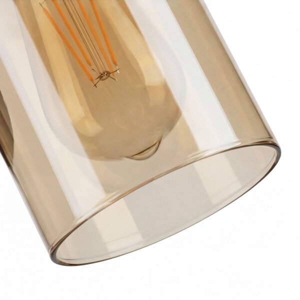 Wandlampe Metall Rauchglas H: 31 cm E27 Rustikal AHRENS