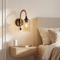 Wandlampe Metall Rauchglas H: 31 cm E27 Rustikal AHRENS