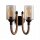 Wandlampe Metall Rauchglas E27 B: 40 cm 2-flammig