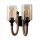 Wandlampe Metall Rauchglas E27 B: 40 cm 2-flammig