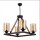 Kronleuchter Metall Rauchglas E27 B: 40 cm 4-flammig