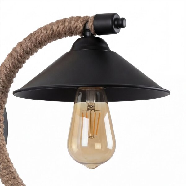 Wandleuchte Metall H: 29 cm Natur Schwarz E27 ALVERA