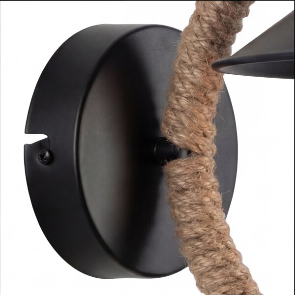 Wandleuchte Metall H: 29 cm Natur Schwarz E27 ALVERA