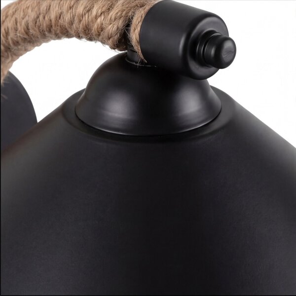 Wandleuchte Metall H: 29 cm Natur Schwarz E27 ALVERA