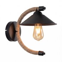 Wandleuchte Metall H: 29 cm Natur Schwarz E27 ALVERA
