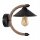 Wandleuchte Metall H: 29 cm Natur Schwarz E27 ALVERA