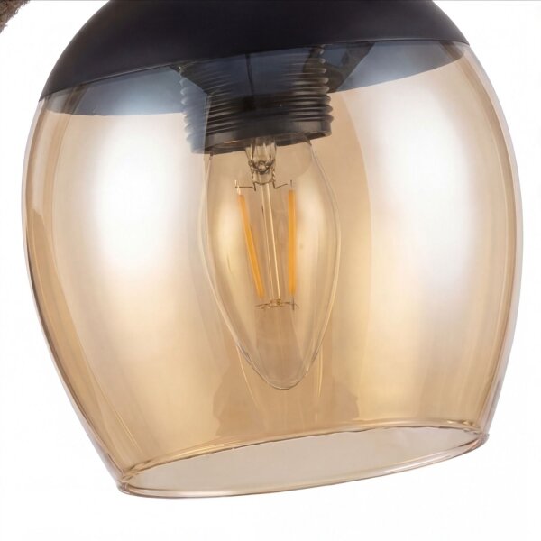 Wandlampe Metall Rauchglas E27 H: 30 cm Modern YLONA