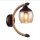 Wandlampe Metall Rauchglas E27 H: 30 cm Modern YLONA