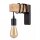 Wandlampe Metall E27 16 cm hoch geflammtes Holz Schwarz