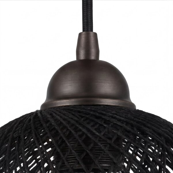 Pendelleuchte Korb Schirm Metall E27 B: 30 cm 3-flammig