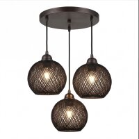 Pendelleuchte Korb Schirm Metall E27 B: 30 cm 3-flammig