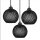 Pendelleuchte Korb Schirm Metall E27 B: 30 cm 3-flammig