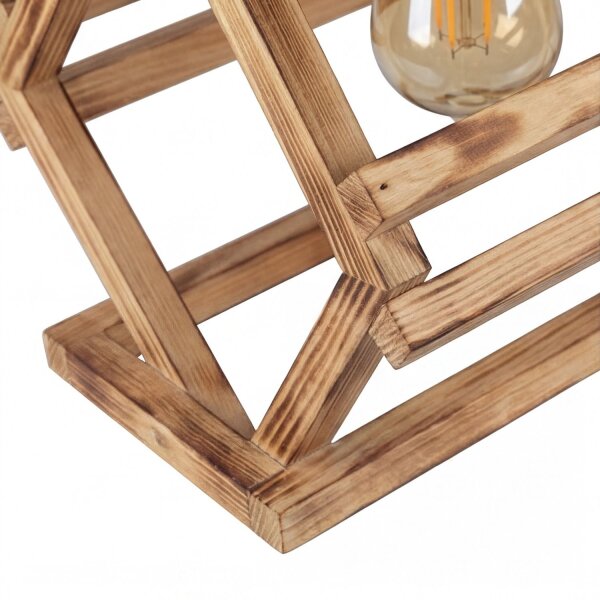 Hängelampe Metall Holz H: max. 110 cm E27 3-flammig