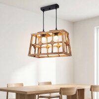 H&auml;ngeleuchte Metall Holz E27 H: max. 115 cm 2-flammig