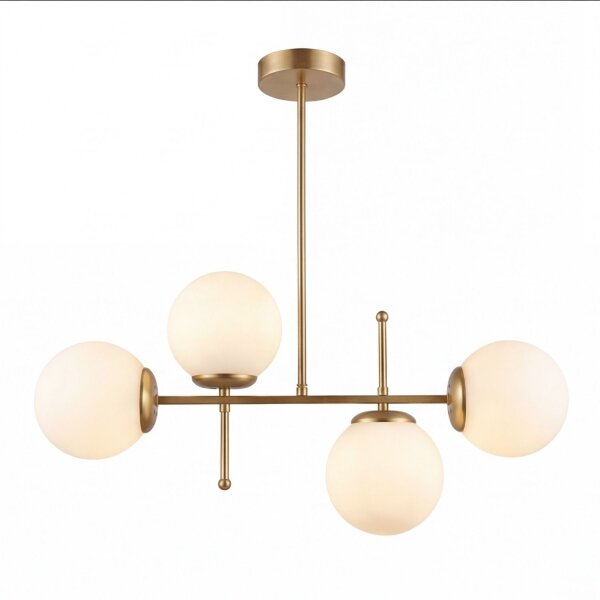 Pendelleuchte Metall Glas E27 H: max. 63 cm 4-flammig