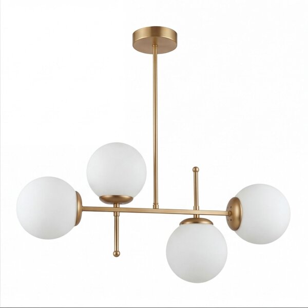Pendelleuchte Metall Glas E27 H: max. 63 cm 4-flammig