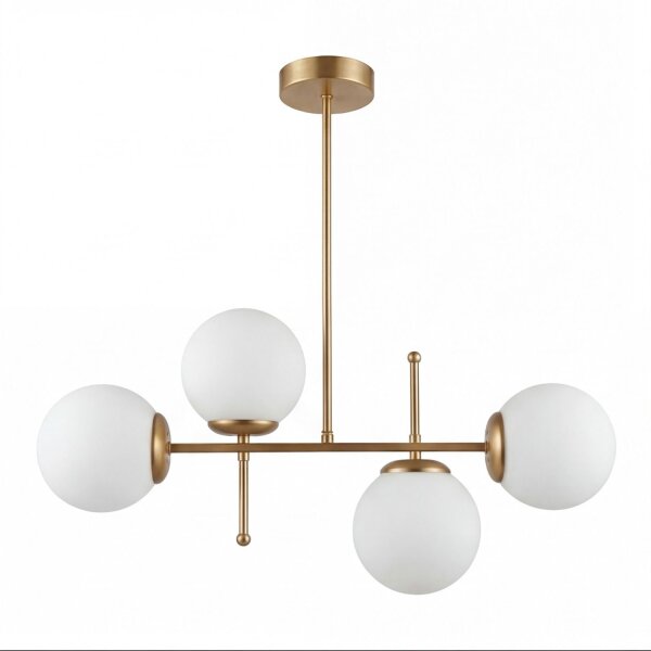 Pendelleuchte Metall Glas E27 H: max. 63 cm 4-flammig