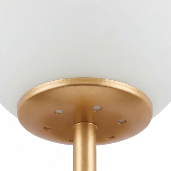 Wandlampe Metall Glas H: 24 cm in Gold Weiß E27 Retro