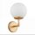 Wandlampe Metall Glas H: 24 cm in Gold Weiß E27 Retro