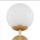 Wandlampe Metall Glas H: 24 cm in Gold Weiß E27 Retro