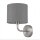 Wandleuchte Metall Stoff 26 cm hoch in Silber Grau E27