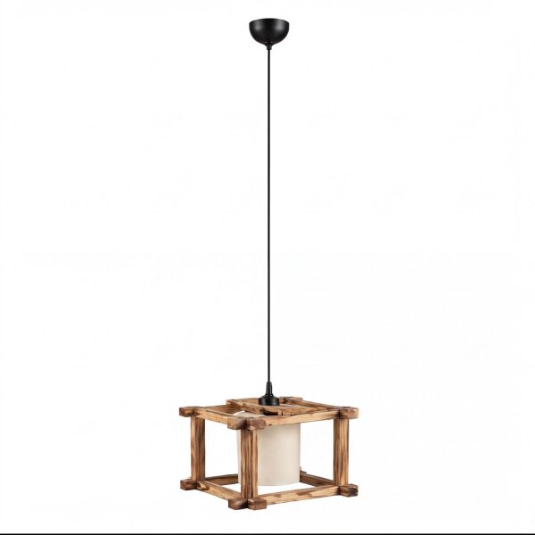 Pendelleuchte Metall Holz 32 cm breit H: max. 120 cm