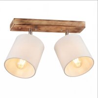 Spot Strahler Metall Stoff E27 verstellbar 2-flammig