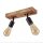 Spot Lampe Holz Metall verstellbar E27 2-flammig RETHEN