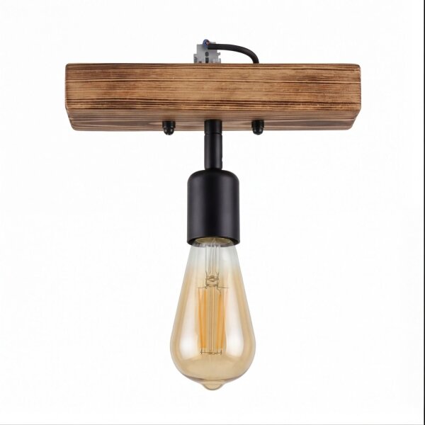 Spot Lampe Wand Holz Metall E27 verstellbar länglich