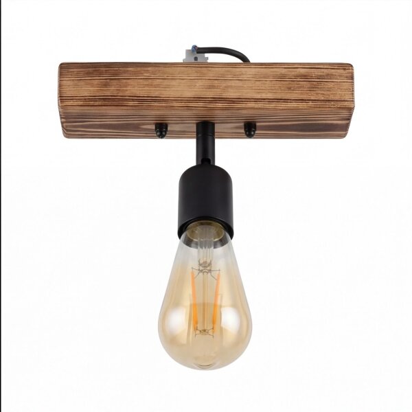 Spot Lampe Wand Holz Metall E27 verstellbar länglich