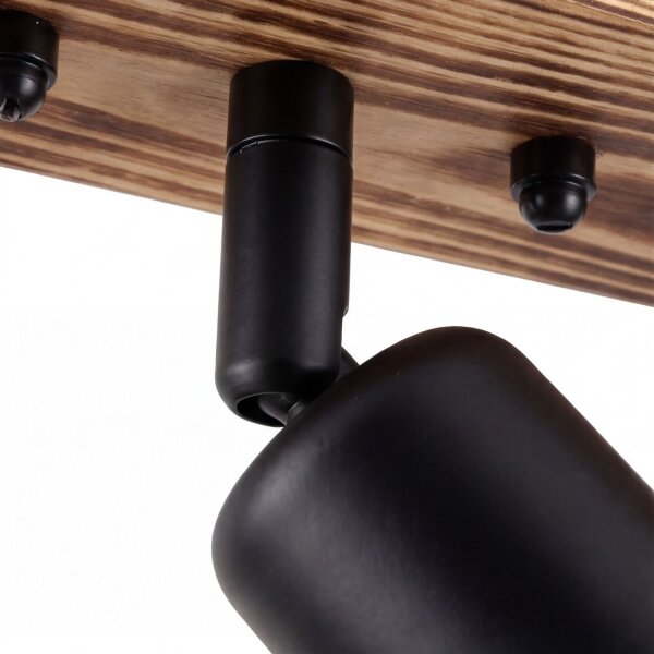 Spot Lampe Wand Holz Metall E27 verstellbar länglich